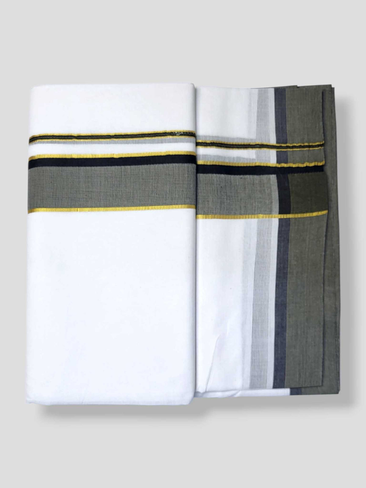 Pure White Cotton Men's Double Dhoti