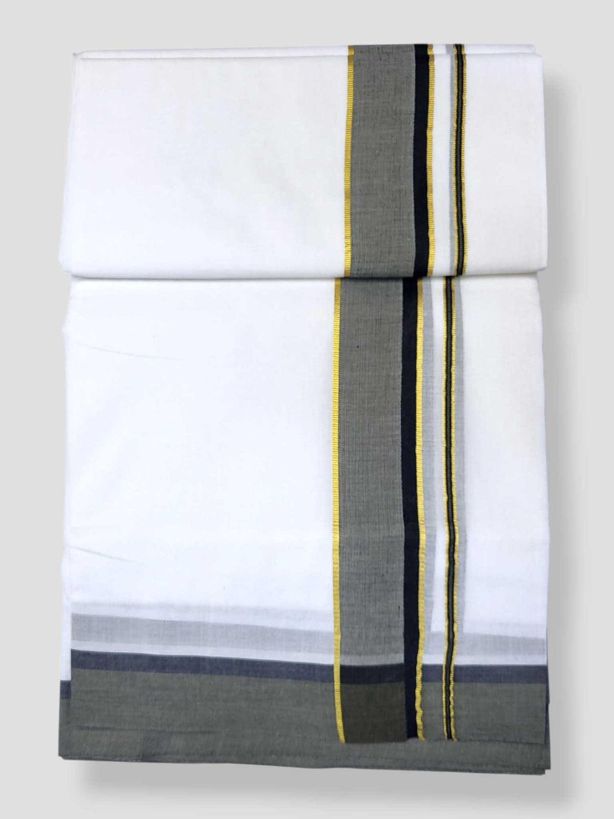 Pure White Cotton Men's Double Dhoti