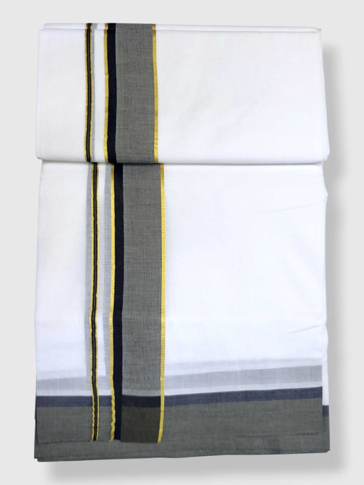 Pure White Cotton Men's Double Dhoti