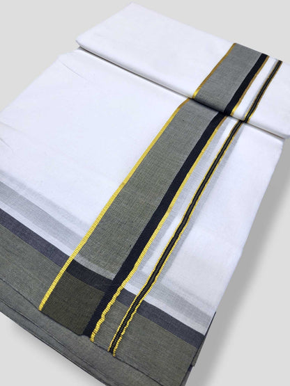 Pure White Cotton Men's Double Dhoti