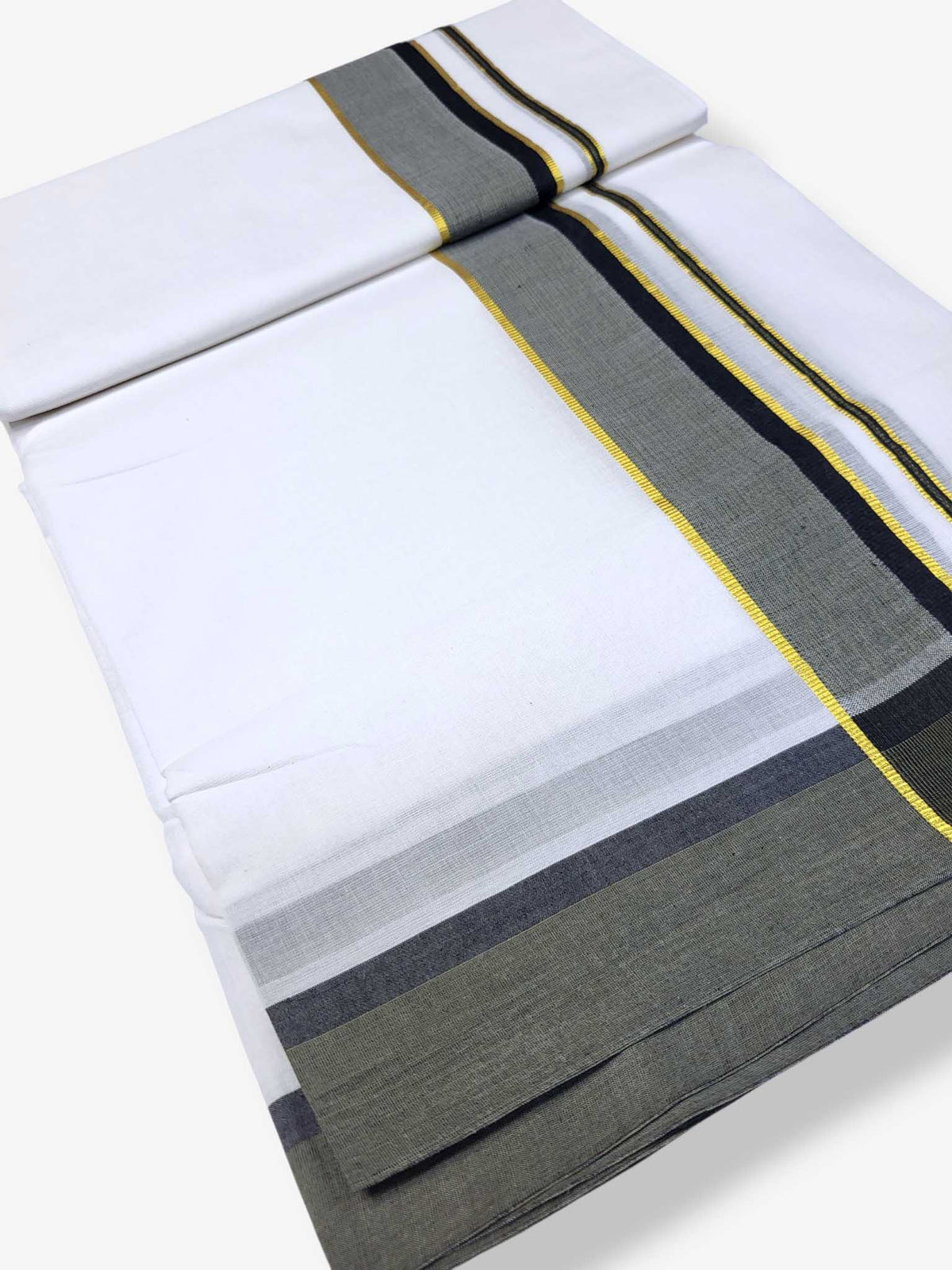 Pure White Cotton Men's Double Dhoti