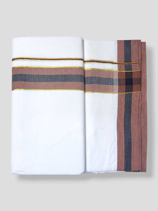 Pure White Cotton Men's Double Dhoti