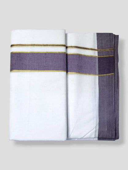 Pure White Cotton Men's Double Dhoti