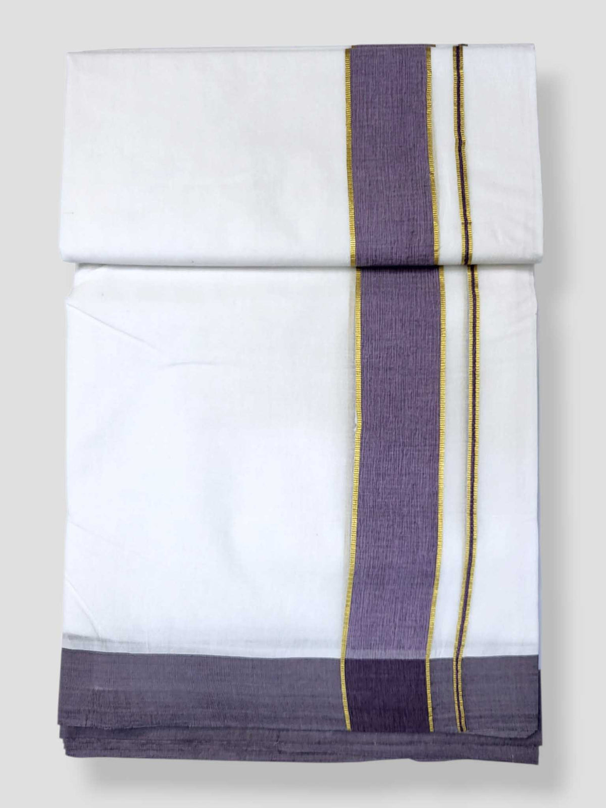 Pure White Cotton Men's Double Dhoti