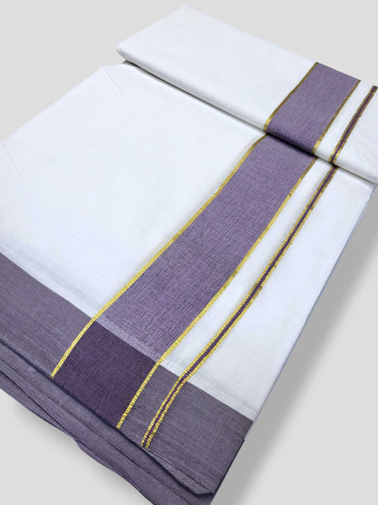 Pure White Cotton Men's Double Dhoti