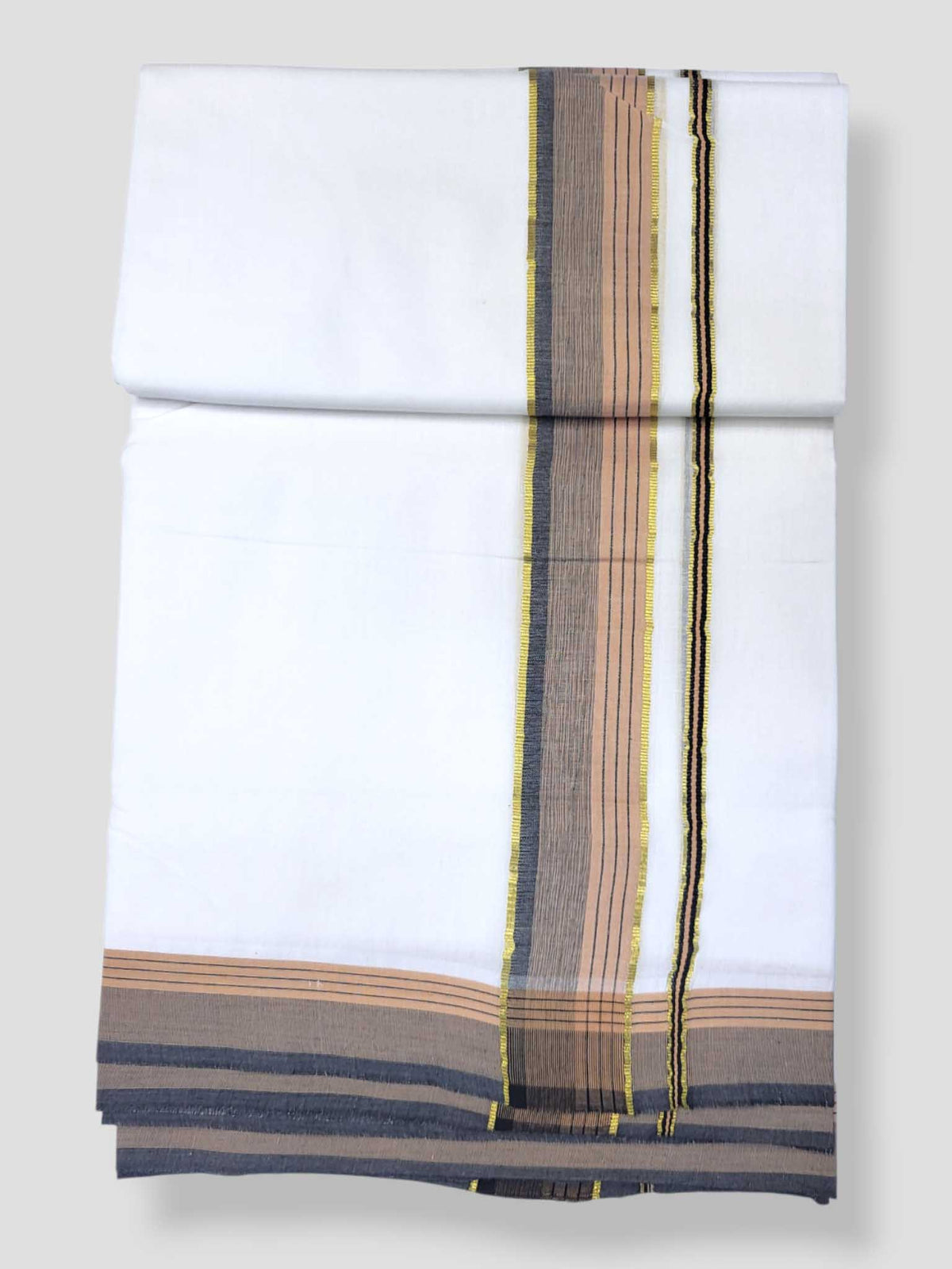 Pure White Cotton Men's Double Dhoti