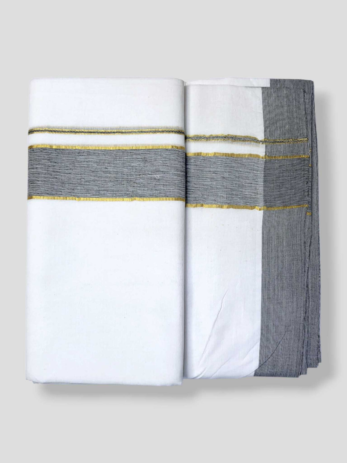 Pure White Cotton Men's Double Dhoti