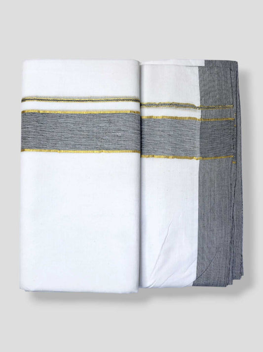 Pure White Cotton Men's Double Dhoti
