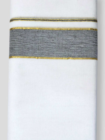Pure White Cotton Men's Double Dhoti