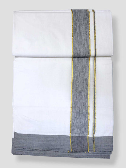 Pure White Cotton Men's Double Dhoti