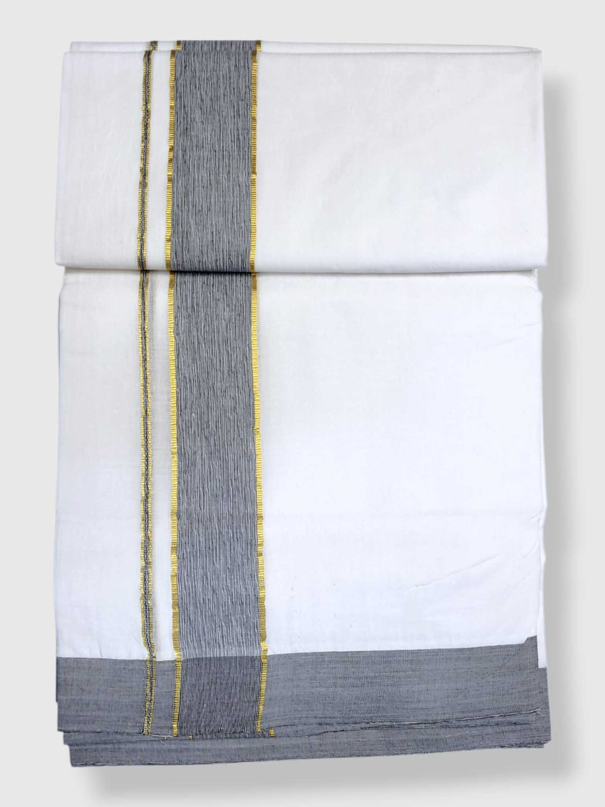 Pure White Cotton Men's Double Dhoti