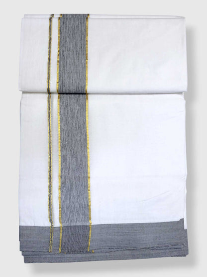 Pure White Cotton Men's Double Dhoti