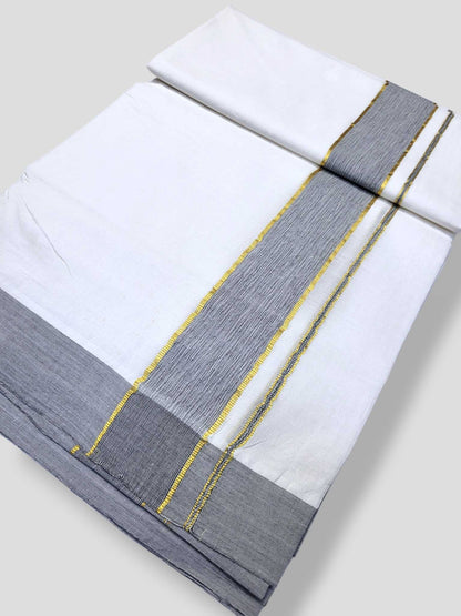 Pure White Cotton Men's Double Dhoti