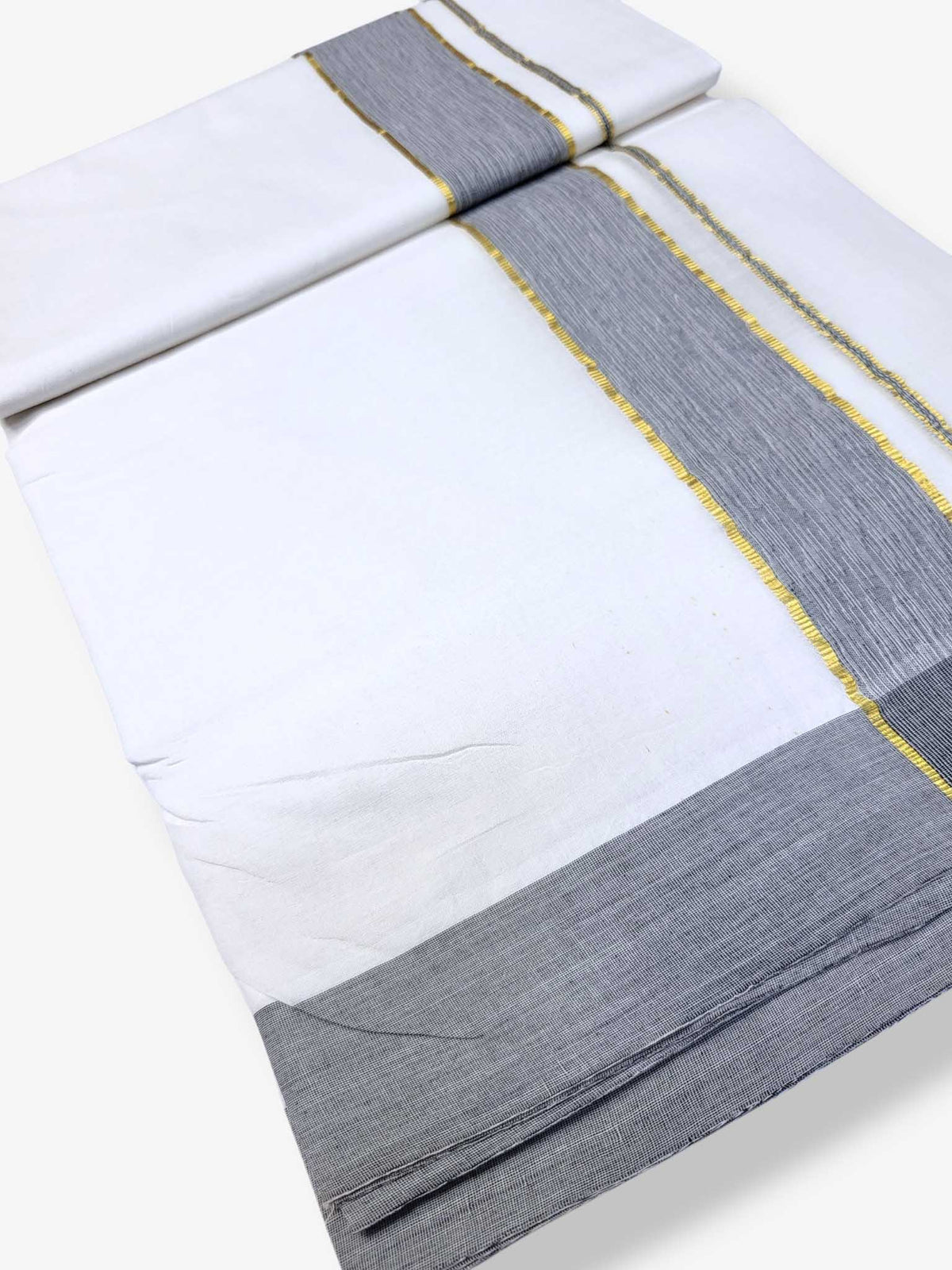 Pure White Cotton Men's Double Dhoti