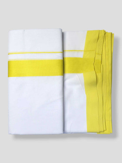 Pure White Cotton Men's Double Dhoti