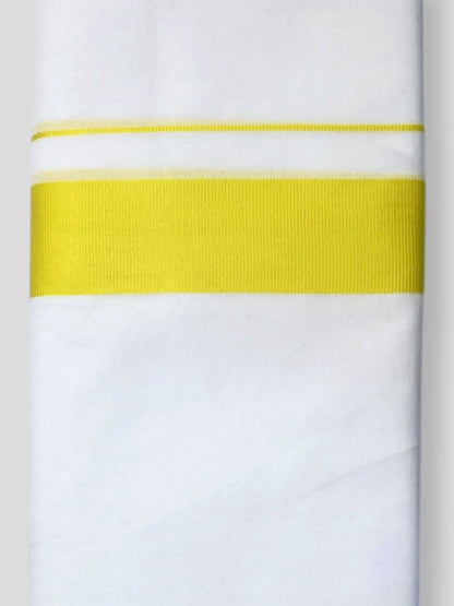 Pure White Cotton Men's Double Dhoti