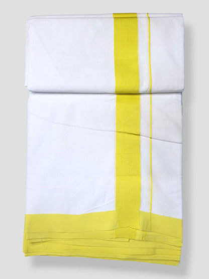 Pure White Cotton Men's Double Dhoti