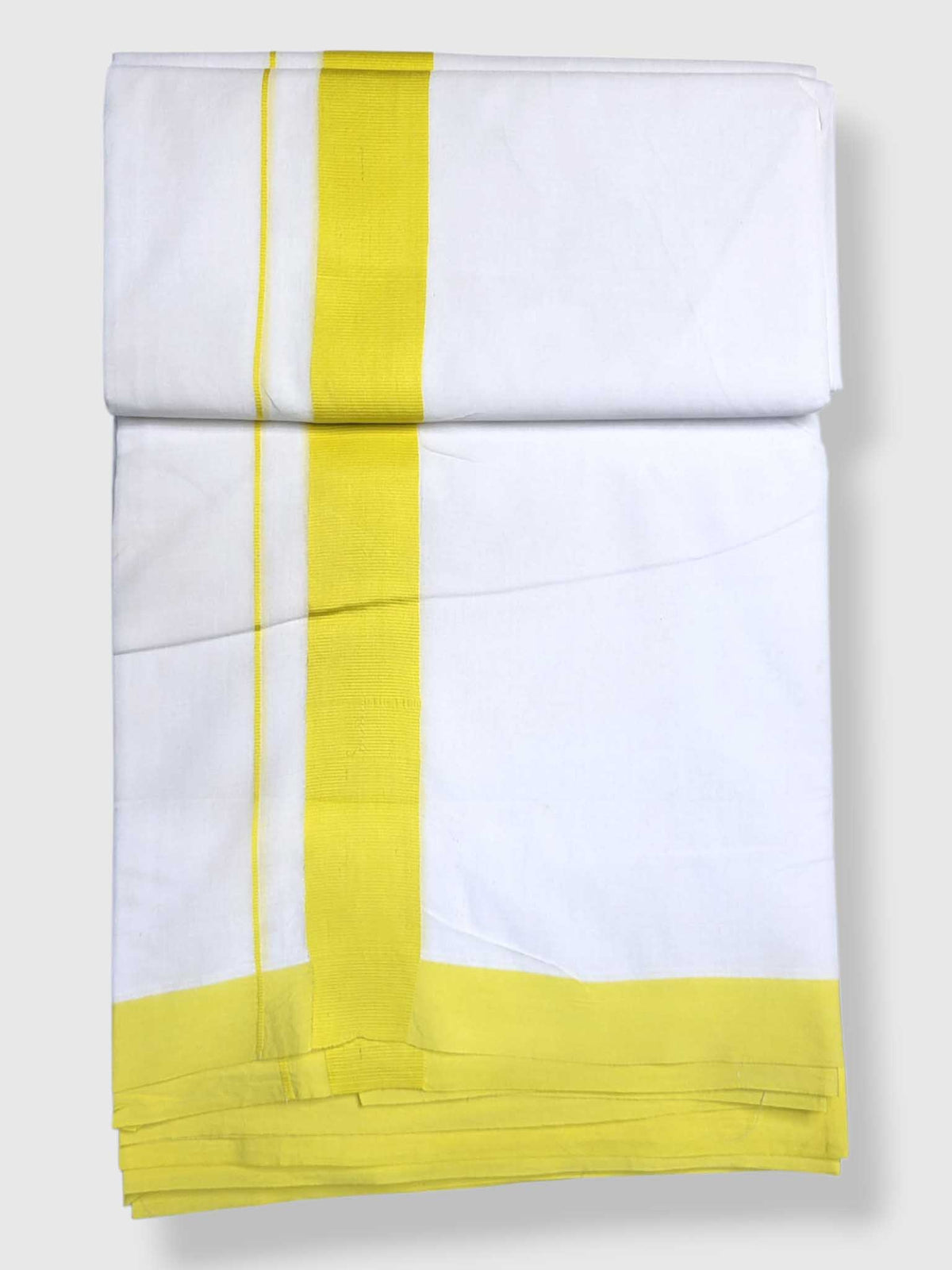 Pure White Cotton Men's Double Dhoti
