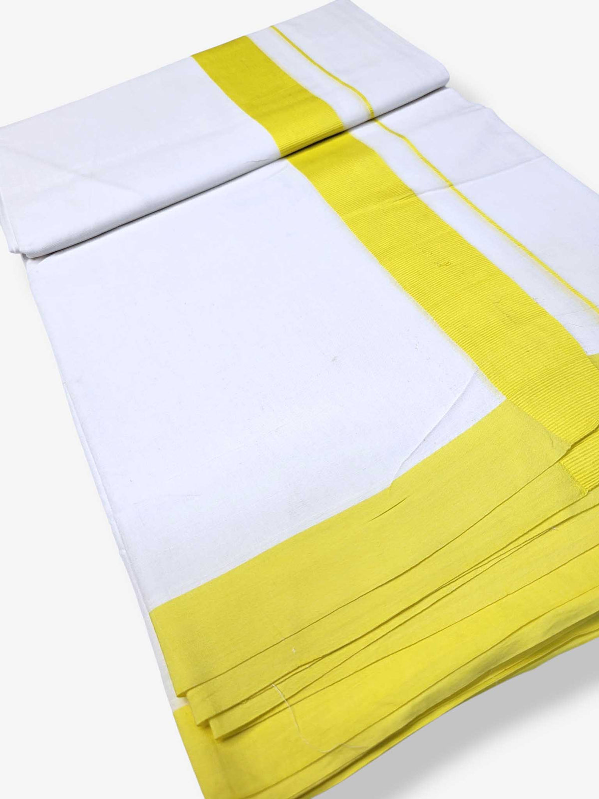 Pure White Cotton Men's Double Dhoti