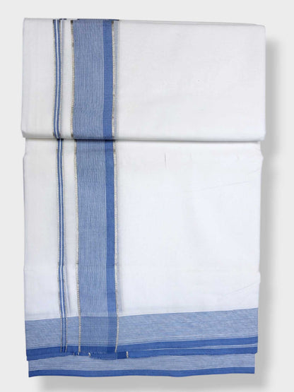 Pure White Cotton Men's Double Dhoti