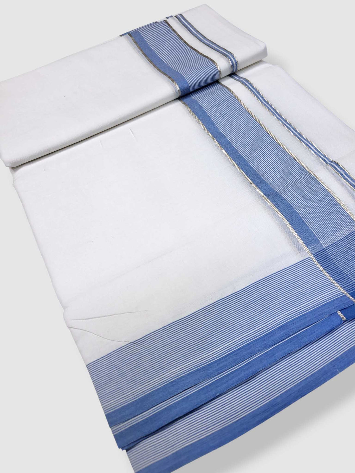 Pure White Cotton Men's Double Dhoti