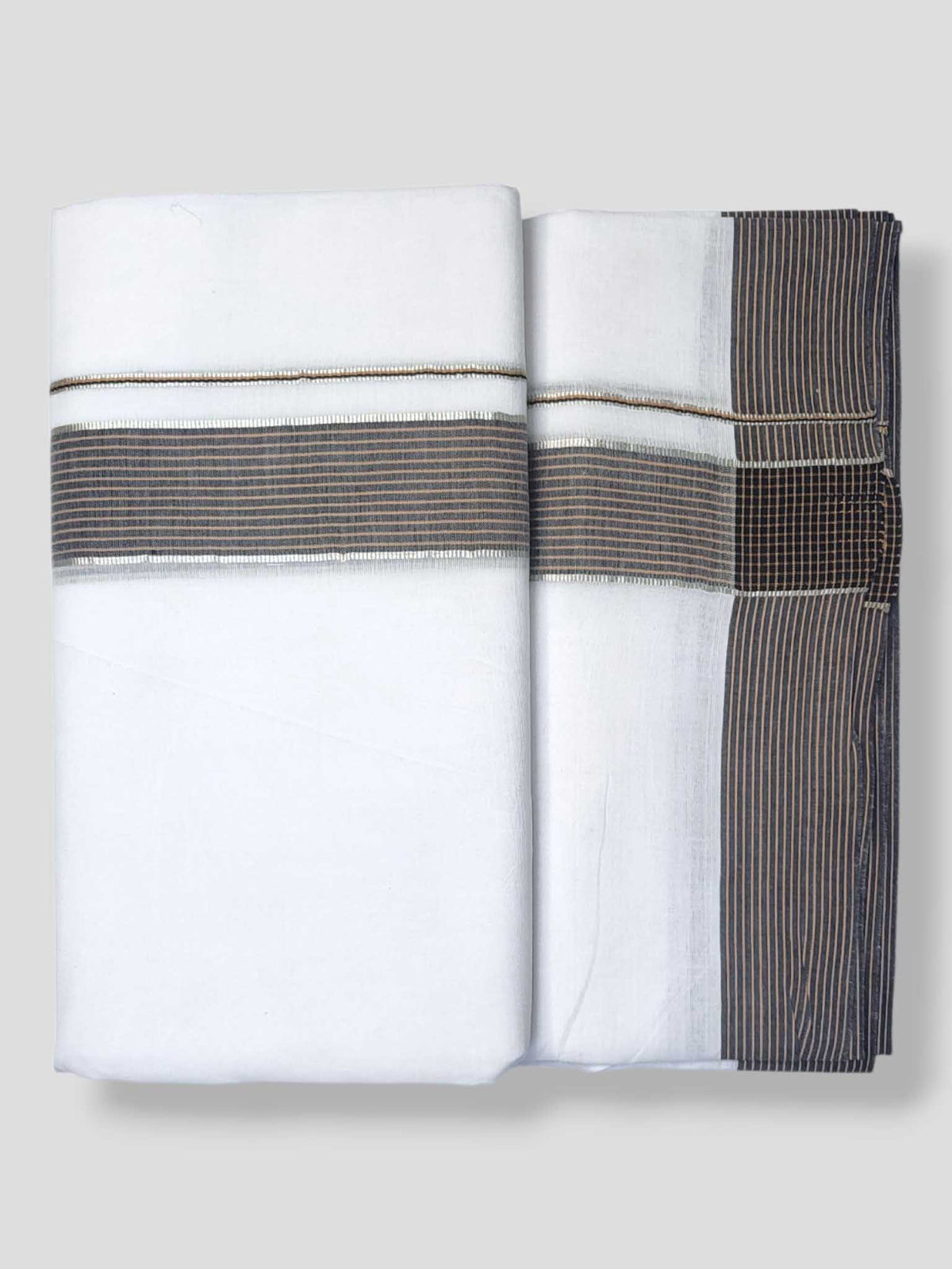 Pure White Cotton Men's Double Dhoti