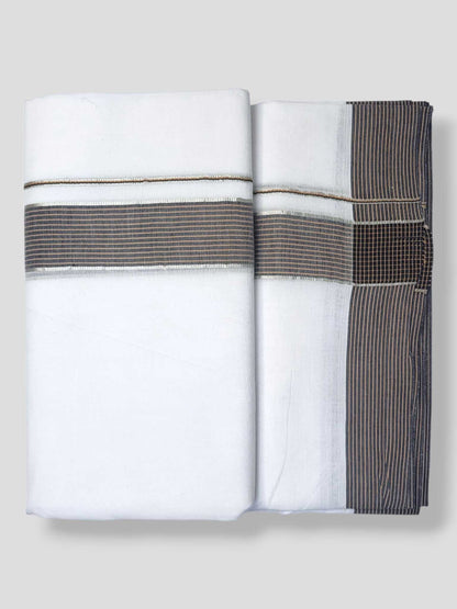 Pure White Cotton Men's Double Dhoti