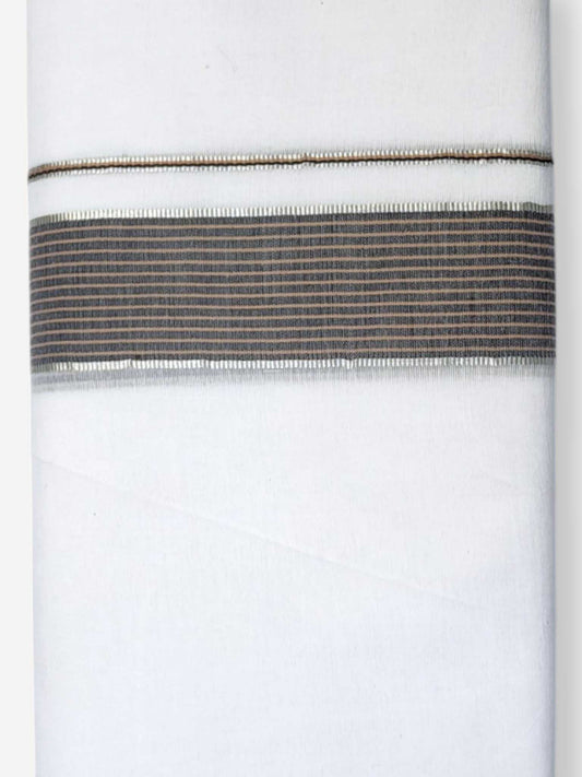 Pure White Cotton Men's Double Dhoti