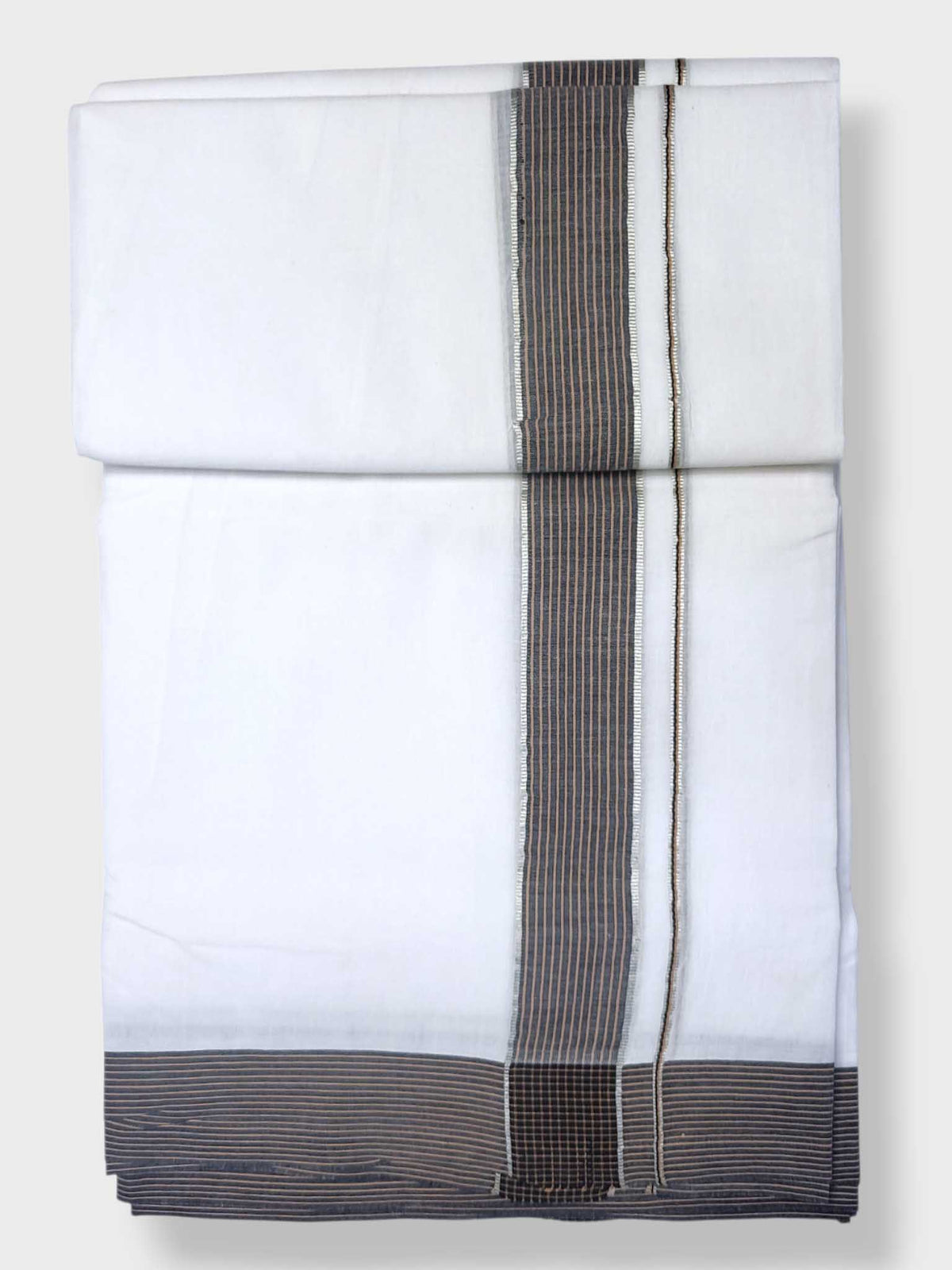 Pure White Cotton Men's Double Dhoti