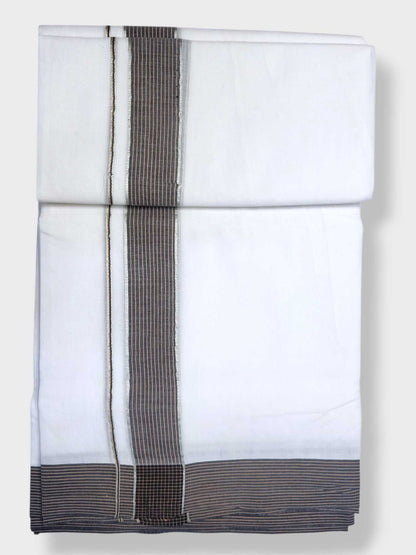 Pure White Cotton Men's Double Dhoti