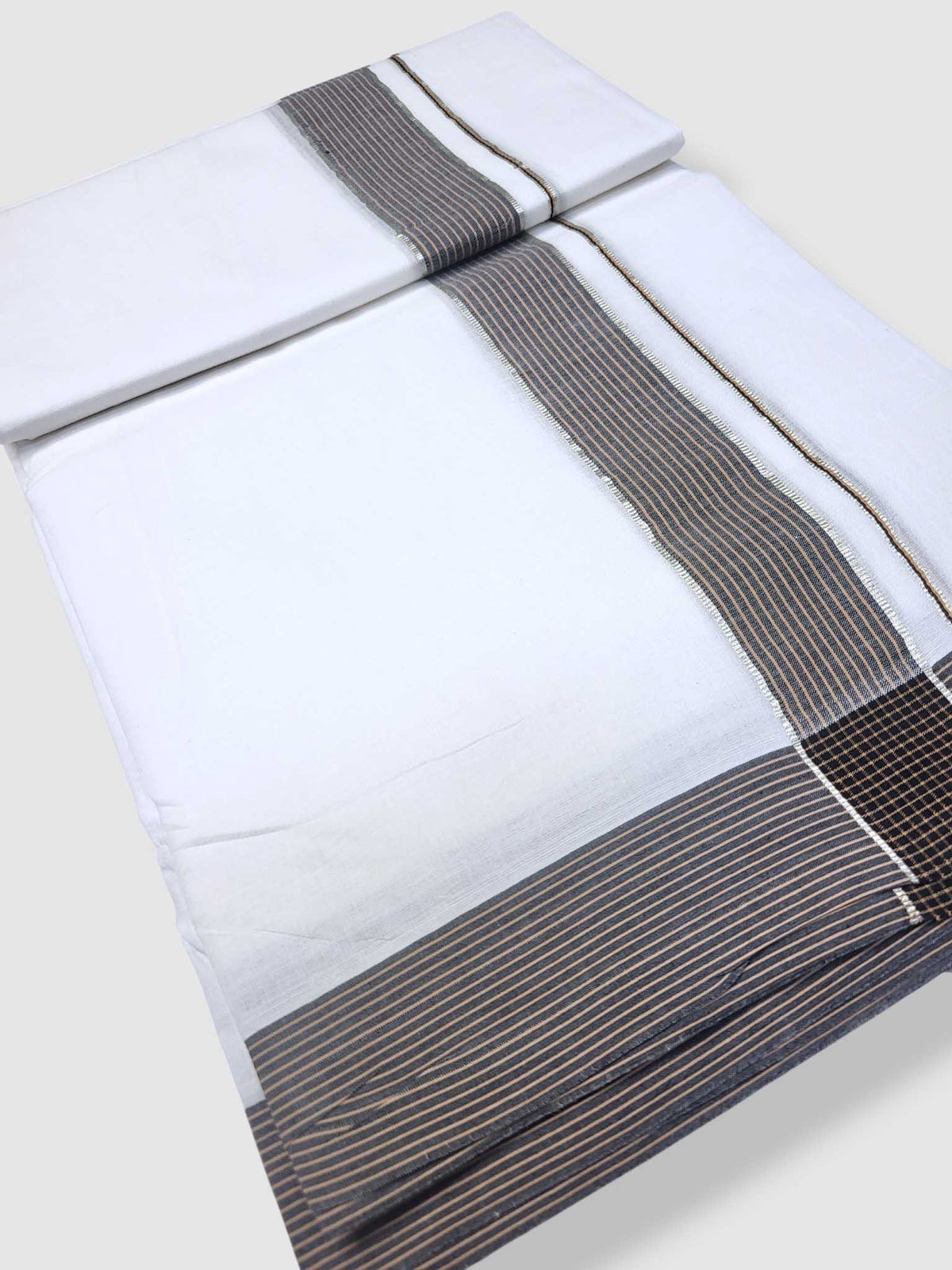 Pure White Cotton Men's Double Dhoti