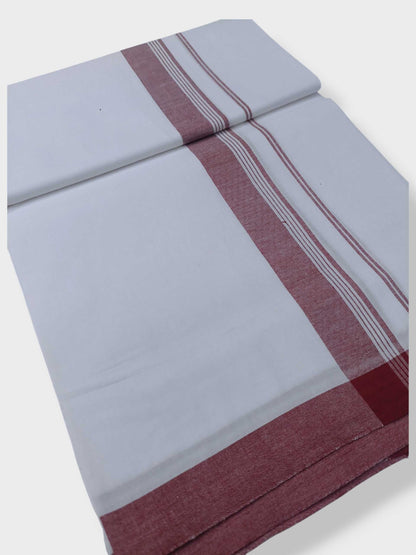Single Kerala Pure White Mundu/Dhoti
