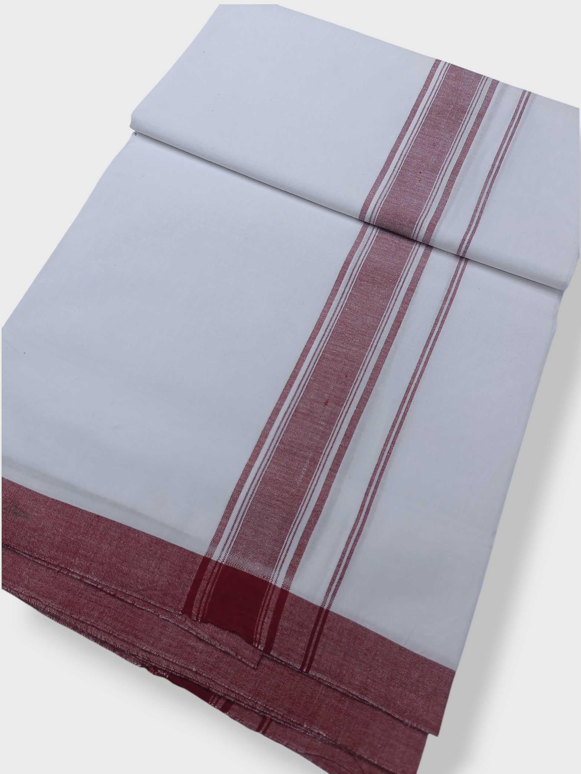Single Kerala Pure White Mundu/Dhoti