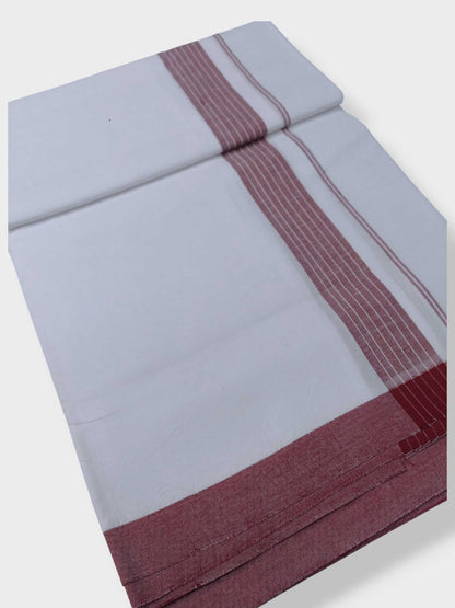 Single Kerala Pure White Mundu/Dhoti