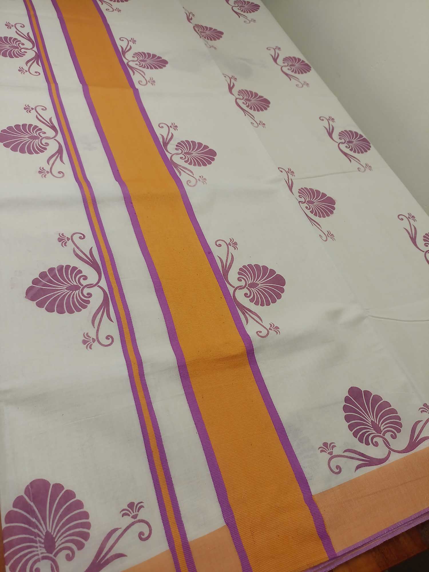 Balaramapuram Printed Kerala Saree for Women