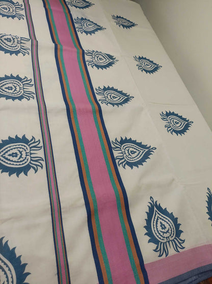 Balaramapuram Printed Kerala Saree for Women