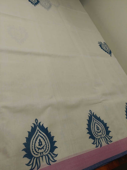 Balaramapuram Printed Kerala Saree for Women