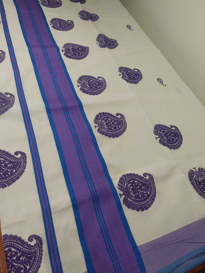 Balaramapuram Printed Kerala Saree for Women
