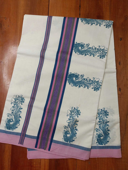 Balaramapuram Printed Kerala Saree for Women