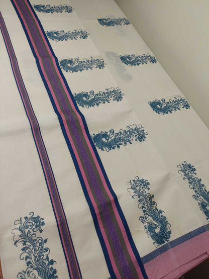 Balaramapuram Printed Kerala Saree for Women