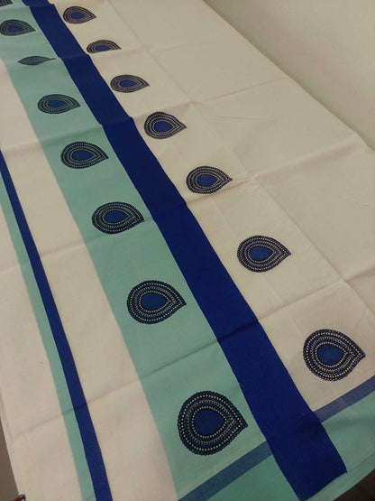 Balaramapuram Printed Kerala Saree for Women