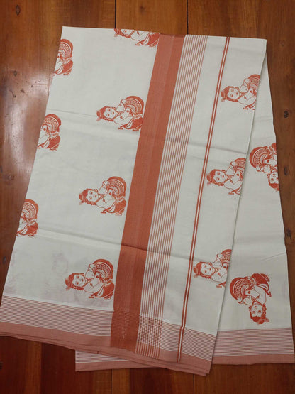 Balaramapuram Printed Kerala Saree for Women
