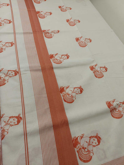 Balaramapuram Printed Kerala Saree for Women