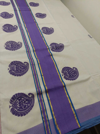 Balaramapuram Printed Kerala Saree for Women