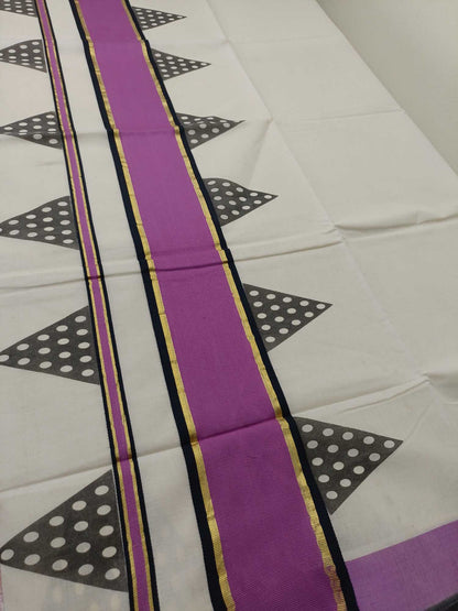 Balaramapuram Printed Kerala Saree for Women