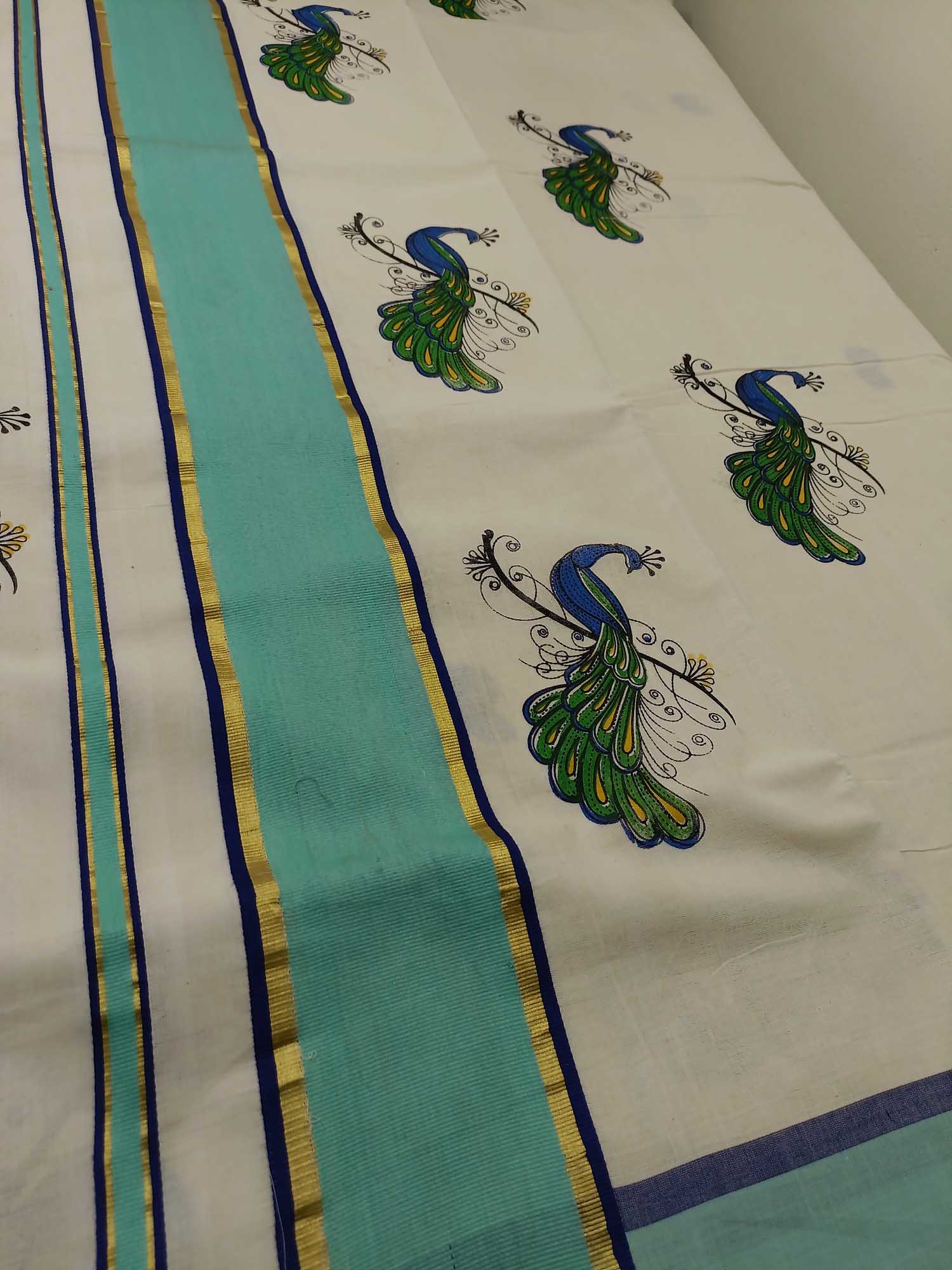 Balaramapuram Printed Kerala Saree for Women