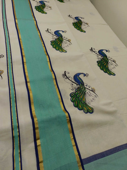 Balaramapuram Printed Kerala Saree for Women