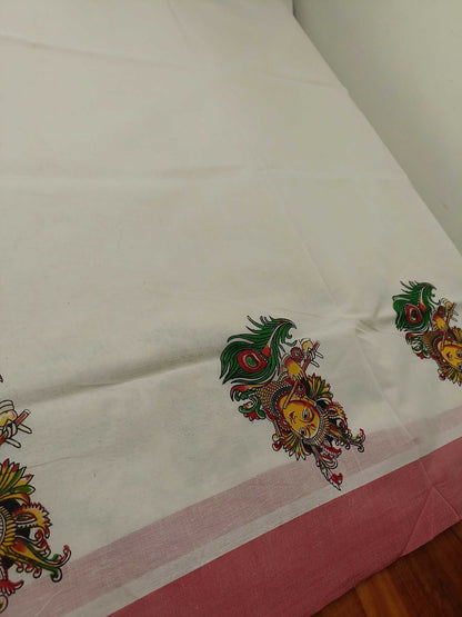 Balaramapuram Printed Kerala Saree for Women