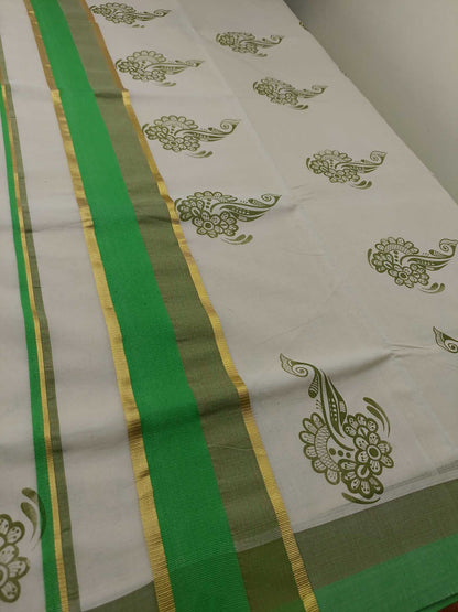 Balaramapuram Printed Kerala Saree for Women