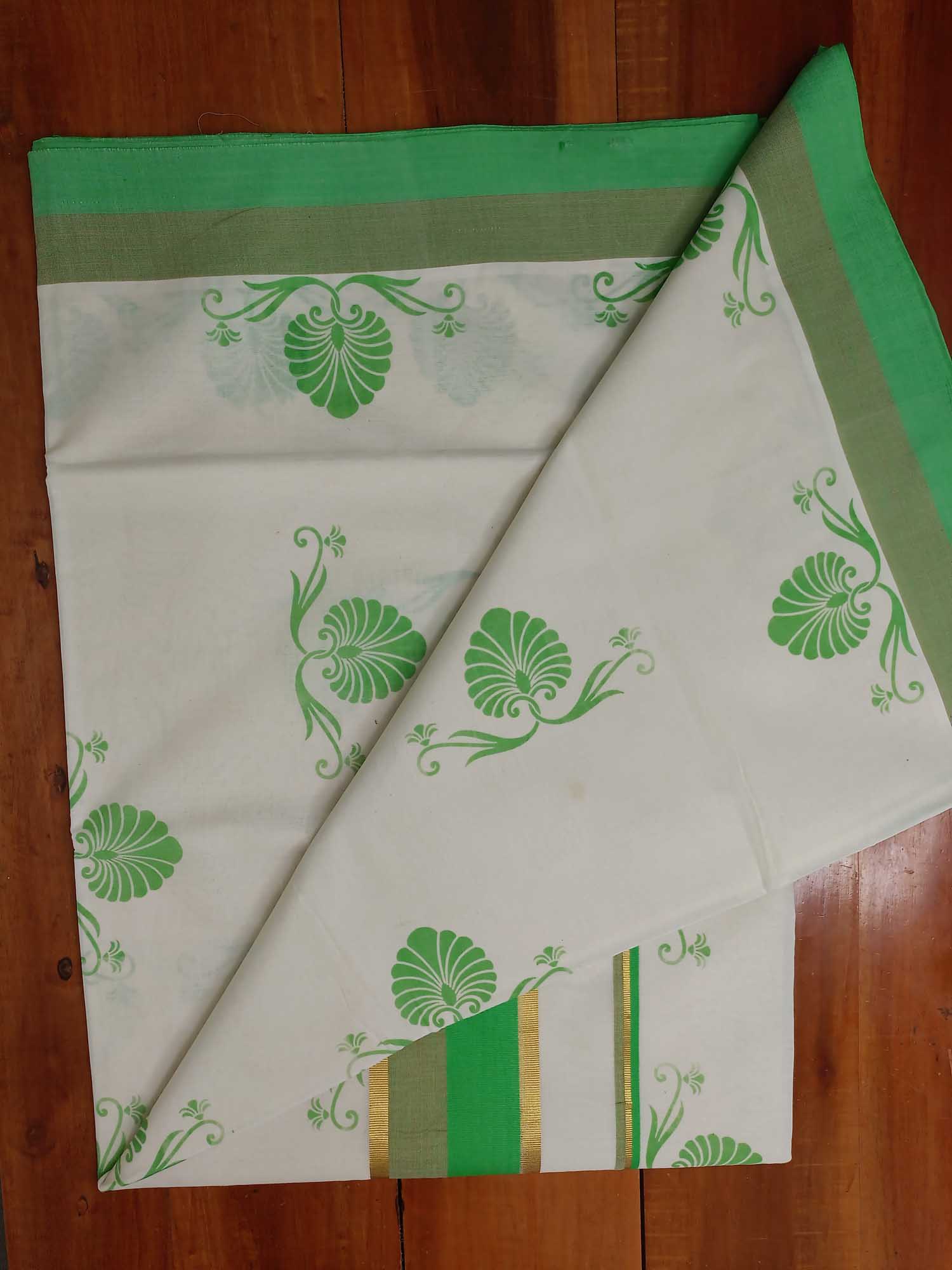 Balaramapuram Printed Kerala Saree for Women